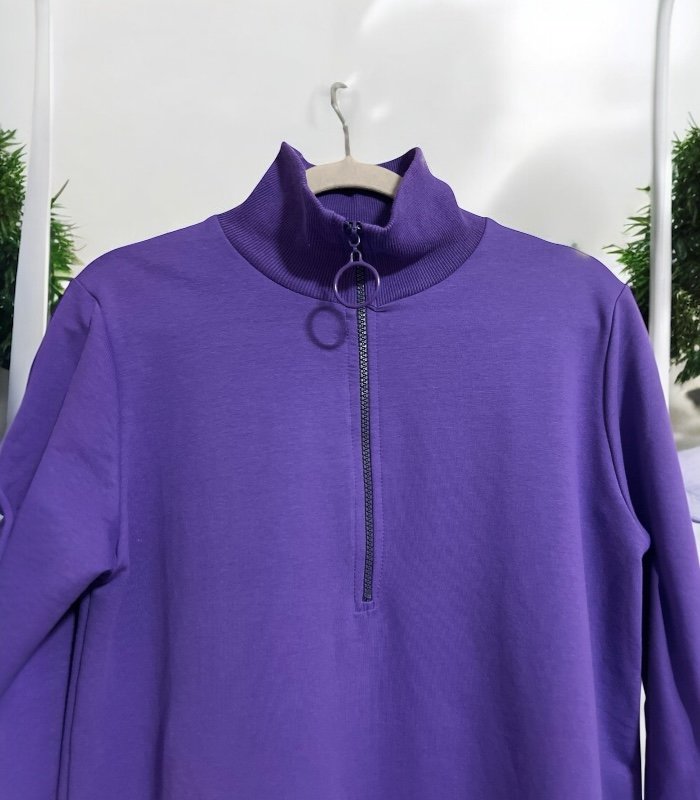 Purple Cotton Sweat Tunic, Muslim Clothing, Turkish Clothing, Modest, Fashion, Trend